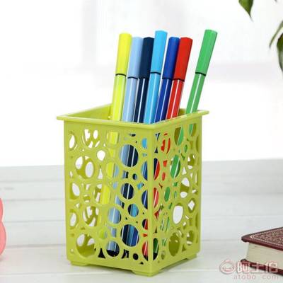 精致辦公美學 以福韓國鏤空網格花紋辦公筆筒評測